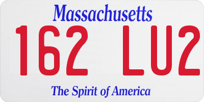 MA license plate 162LU2