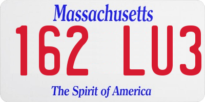 MA license plate 162LU3