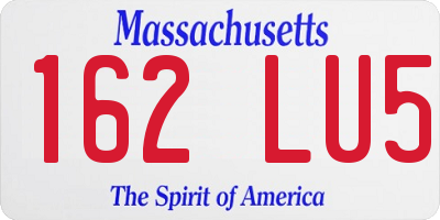 MA license plate 162LU5