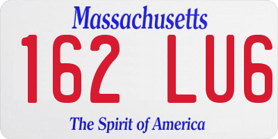 MA license plate 162LU6