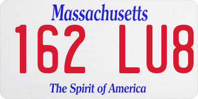 MA license plate 162LU8