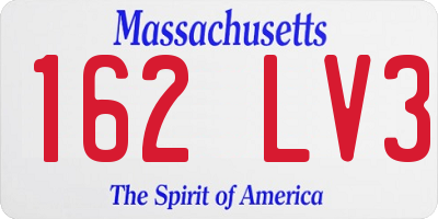 MA license plate 162LV3