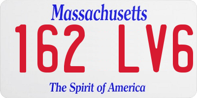 MA license plate 162LV6