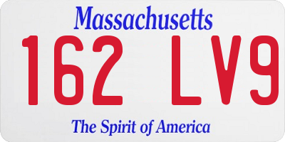 MA license plate 162LV9