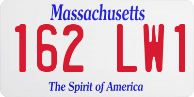MA license plate 162LW1