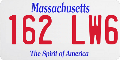 MA license plate 162LW6