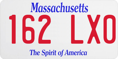 MA license plate 162LX0