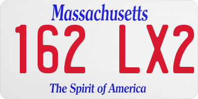 MA license plate 162LX2