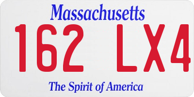 MA license plate 162LX4