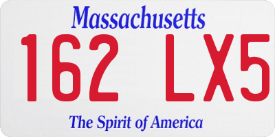 MA license plate 162LX5