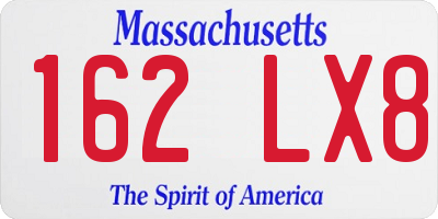 MA license plate 162LX8