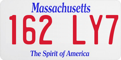 MA license plate 162LY7