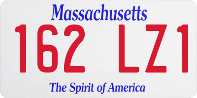 MA license plate 162LZ1