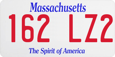 MA license plate 162LZ2