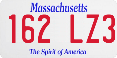 MA license plate 162LZ3
