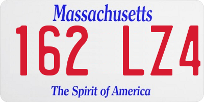 MA license plate 162LZ4