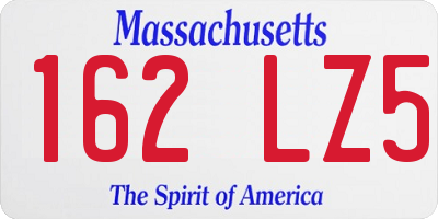 MA license plate 162LZ5