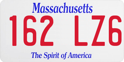 MA license plate 162LZ6