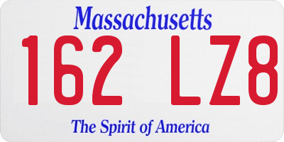 MA license plate 162LZ8