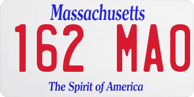 MA license plate 162MA0