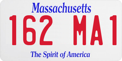MA license plate 162MA1