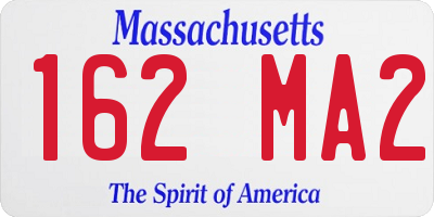 MA license plate 162MA2
