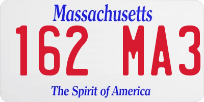 MA license plate 162MA3