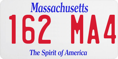MA license plate 162MA4