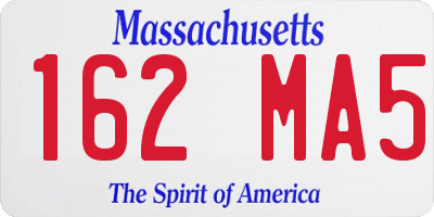 MA license plate 162MA5