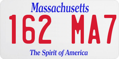 MA license plate 162MA7