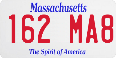 MA license plate 162MA8