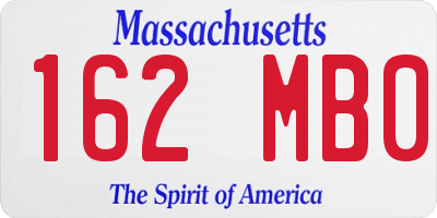 MA license plate 162MB0