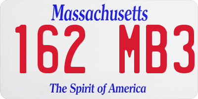 MA license plate 162MB3
