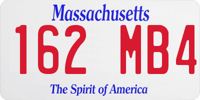 MA license plate 162MB4