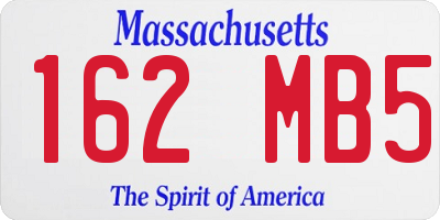 MA license plate 162MB5
