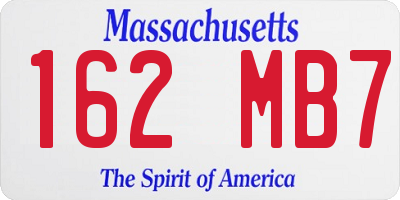 MA license plate 162MB7