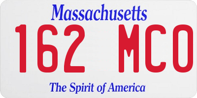 MA license plate 162MC0