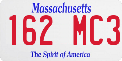 MA license plate 162MC3