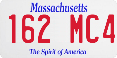 MA license plate 162MC4
