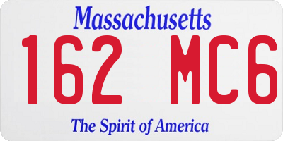 MA license plate 162MC6