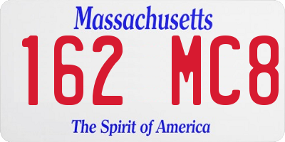 MA license plate 162MC8