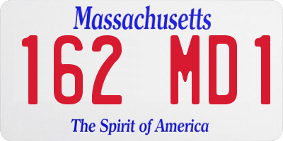 MA license plate 162MD1