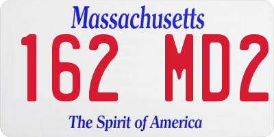MA license plate 162MD2