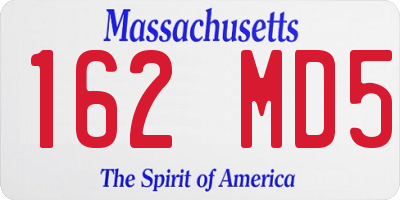 MA license plate 162MD5