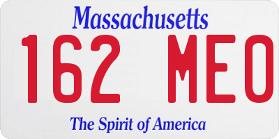 MA license plate 162ME0