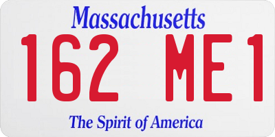 MA license plate 162ME1