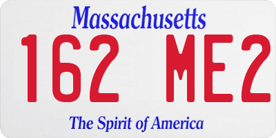 MA license plate 162ME2