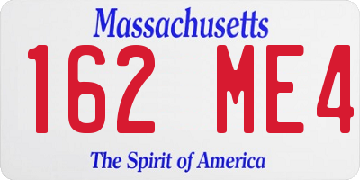 MA license plate 162ME4