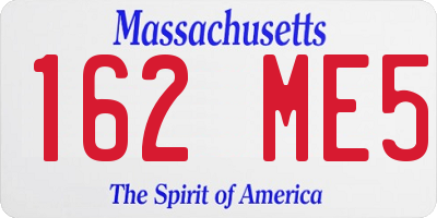 MA license plate 162ME5