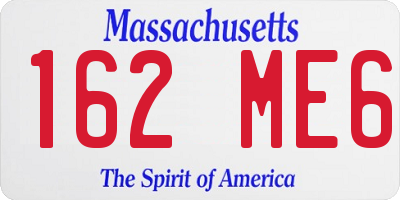 MA license plate 162ME6